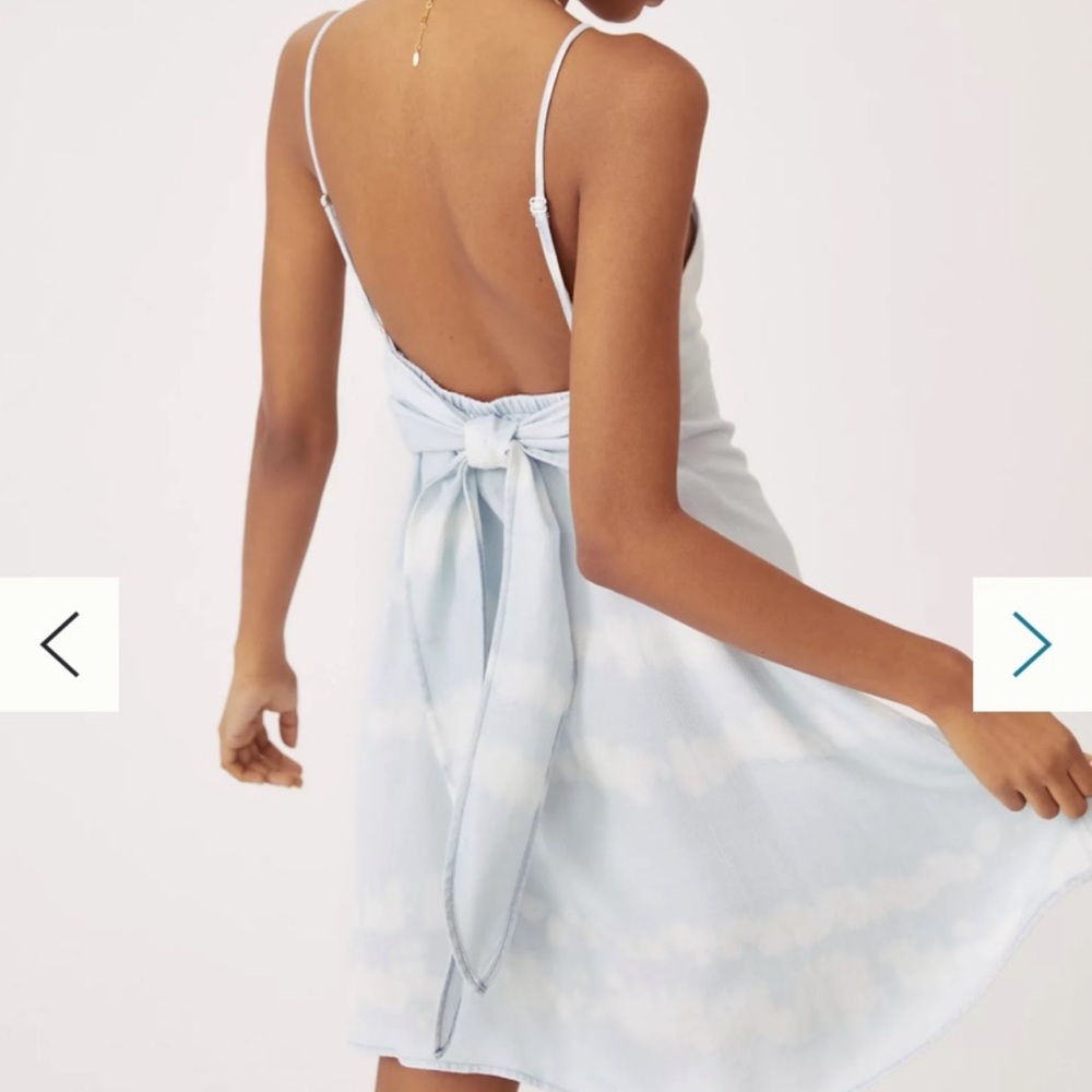 NWT Cloth & Stone Anthropologie Tie Dye Chambray Mini Dress XS
